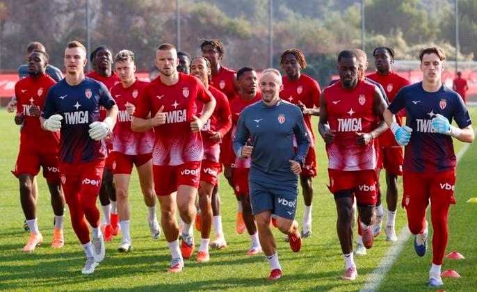 La Turbie, France October 14, 2025 AS Monaco Football Club team training Session at the Headquarter Mandoga Media Germany AS Monaco Football Club team training at the Headquarter