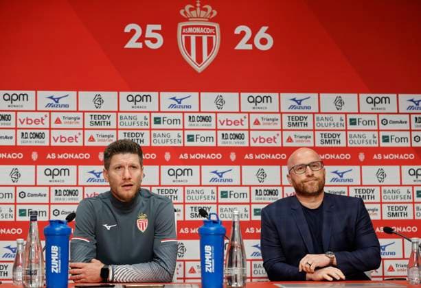 La Turbie, France October 14, 2025 AS Monaco Football Club Press Conference with new Belgian Head Coach Sebastien Pocognoli and Sporting Director Thiago Scuro Mandoga Media Germany AS Monaco Football Club team training at the Headquarter