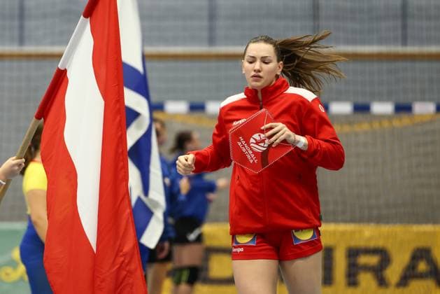HANDBALL - EHF EURO Quali, AUT vs ISR MARIA ENZERSDORF,AUSTRIA,15.OCT.25 - HANDBALL - EHF Women s European Championship, EM, Europameisterschaft qualification, OEHB international match, Länderspiel, Nationalmannschaft Austria vs Israel. Image shows Katarina Pandza (AUT).  GEPAxpictures xArminxRauthner