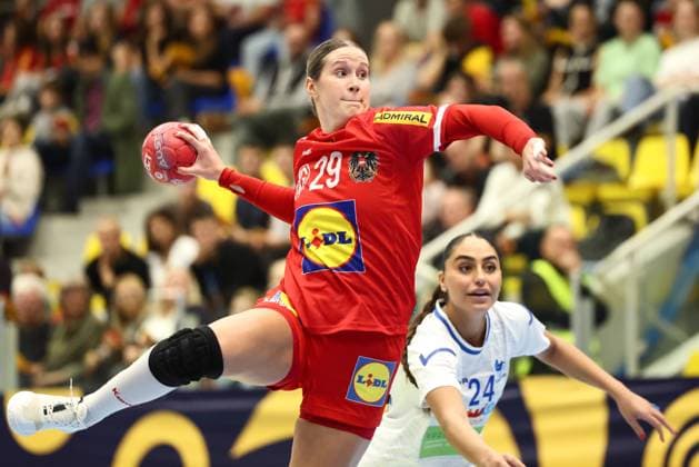 HANDBALL - EHF EURO Quali, AUT vs ISR MARIA ENZERSDORF,AUSTRIA,15.OCT.25 - HANDBALL - EHF Women s European Championship, EM, Europameisterschaft qualification, OEHB international match, Länderspiel, Nationalmannschaft Austria vs Israel. Image shows Ines Ivancok-Soltic (AUT).  GEPAxpictures xArminxRauthner