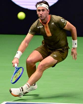 STOCKHOLM, SWEDEN 20251015 Casper Ruud, Norway, in his match against Marin Cilic, Croatia, during the BNP Paribas Nordic Open tennis tournament at Kungliga tennishallen STOCKHOLM SWEDEN x10030x  Copyright: xJonasxEkströmer TTx TENNIS NORDIC OPEN