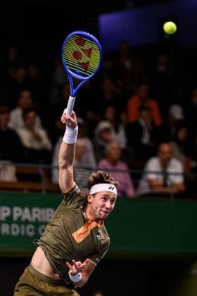 251015 Casper Ruud of Norway competes in a men s singles tennis match during day 5 of the ATP 250 Nordic Open on October 15, 2025 in Stockholm Photo Jesper Zerman BILDBYRAN kod JZ JZ0628 tennis tennis nordic open day 5 bbeng norge norway  Copyright: JESPERxZERMAN BB251015JZ011