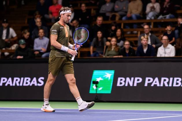 251015 Casper Ruud of Norway looks dejected as he competes in a men s singles tennis match during day 5 of the ATP 250 Nordic Open on October 15, 2025 in Stockholm Photo Jesper Zerman BILDBYRAN kod JZ JZ0628 tennis tennis nordic open day 5 bbeng depp norway  Copyright: JESPERxZERMAN BB251015JZ012