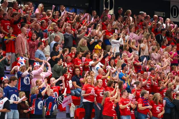 Handball, EHF EURO Cup Norway Romania Larvik 20251015 Audience during the handball match in the EHF EURO Cup between Norway and Romania in Jotron Arena Photo Trond R Teigen NTB Larvik Norway EDITORIAL USE ONLY RESTRICTED USE FOR BETTING COMPANIES  Copyright: xTrondxR.xTeigenx xNTBx