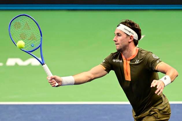 STOCKHOLM, SWEDEN 20251015 Casper Ruud, Norway, in his match against Marin Cilic, Croatia, during the BNP Paribas Nordic Open tennis tournament at the Royal Swedish Tennis Hall STOCKHOLM SWEDEN x10030x  Copyright: xJonasxEkströmer TTx TENNIS NORDIC OPEN
