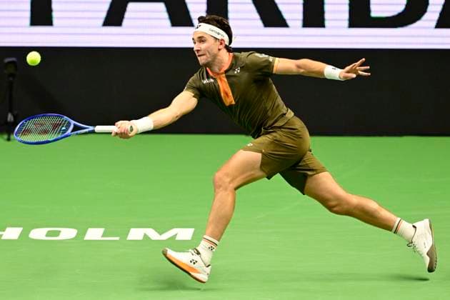 STOCKHOLM, SWEDEN 20251015 Casper Ruud, Norway, in his match against Marin Cilic, Croatia, during the BNP Paribas Nordic Open tennis tournament at Kungliga tennishallen STOCKHOLM SWEDEN x10030x  Copyright: xJonasxEkströmer TTx TENNIS NORDIC OPEN