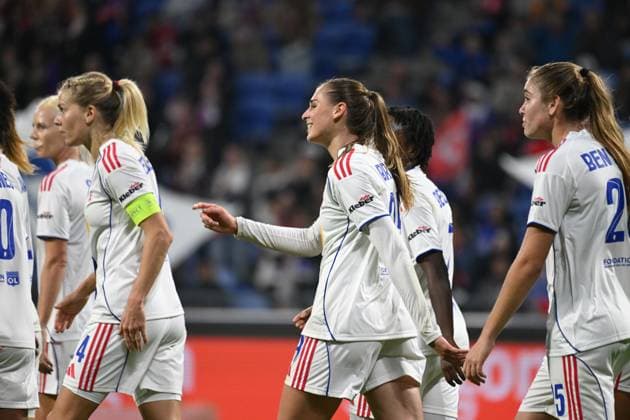 Football : UEFA Women s Champions League - Olympique Lyonnais F v Saint POLTEN F Jule Brand OF lYON during the UEFA Women s Champions League, football match between Olympique Lyonnais and Saint POLTEN on 15 October 2025 at Groupama stadium in Decines-Charpieu Lyon, France  Copyright: xALLILI_MOURADx
