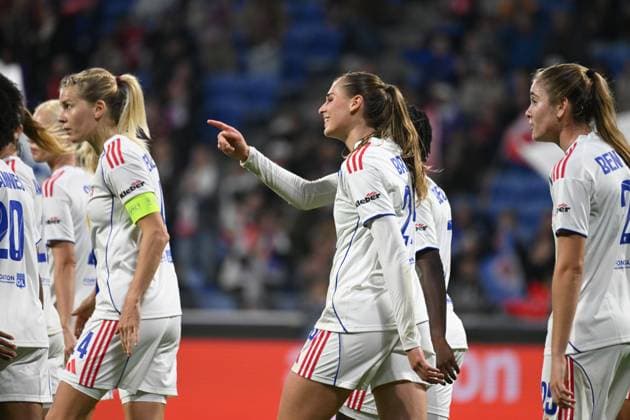 Football : UEFA Women s Champions League - Olympique Lyonnais F v Saint POLTEN F Jule Brand OF lYON during the UEFA Women s Champions League, football match between Olympique Lyonnais and Saint POLTEN on 15 October 2025 at Groupama stadium in Decines-Charpieu Lyon, France  Copyright: xALLILI_MOURADx