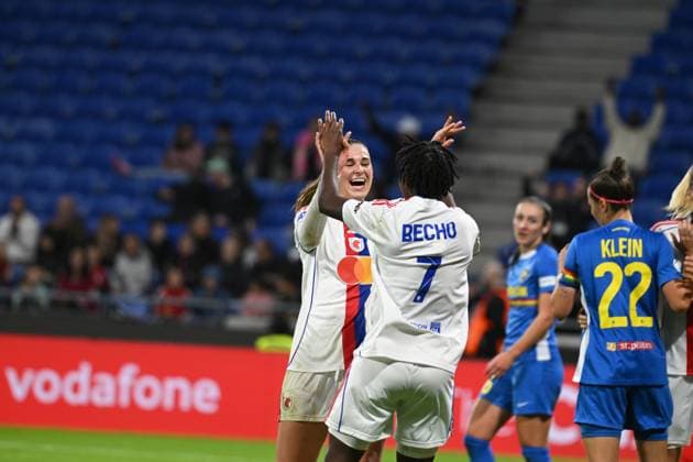 Football : UEFA Women s Champions League - Olympique Lyonnais F v Saint POLTEN F Jule Brand OF lYON during the UEFA Women s Champions League, football match between Olympique Lyonnais and Saint POLTEN on 15 October 2025 at Groupama stadium in Decines-Charpieu Lyon, France  Copyright: xALLILI_MOURADx