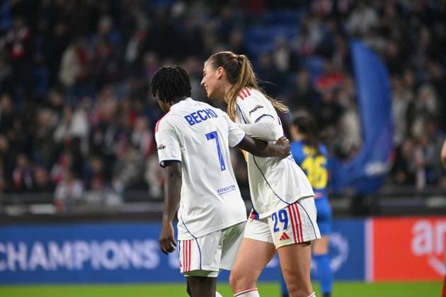 Football : UEFA Women s Champions League - Olympique Lyonnais F v Saint POLTEN F Jule Brand OF lYON during the UEFA Women s Champions League, football match between Olympique Lyonnais and Saint POLTEN on 15 October 2025 at Groupama stadium in Decines-Charpieu Lyon, France  Copyright: xALLILI_MOURADx