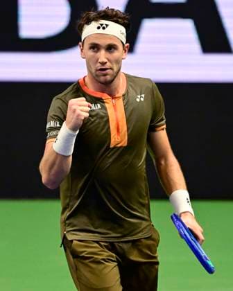 STOCKHOLM, SWEDEN 20251015 Casper Ruud, Norway, in his match against Marin Cilic, Croatia, during the BNP Paribas Nordic Open tennis tournament at Kungliga tennishallen STOCKHOLM SWEDEN x10030x  Copyright: xJonasxEkströmer TTx TENNIS NORDIC OPEN