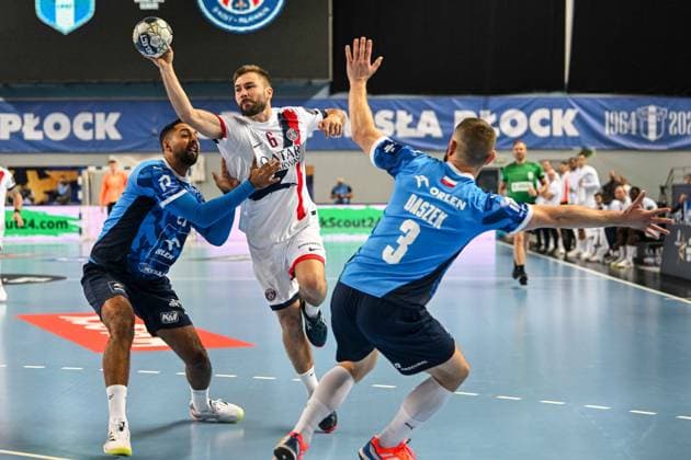PLOCK 15.10.2025 MECZ 5. KOLEJKA LIGA MISTRZOW PILKA RECZNA MEZCZYZN SEZON 2025 2026 ORLEN WISLA PLOCK - PSG --- MENS HALDBALL EHF CHAMPIONS LEAGUE SEASON 2025 2026 MATCH: SPR WISLA PLOCK - PARIS SAINT-GERMAIN MELVYN RICHARDSON LUC SEINS MICHAL DASZEK FOT. JACEK PRONDZYNSKI FOTOPYK NEWSPIX.PL --- newspix.pl 