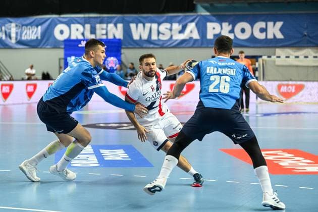 PLOCK 15.10.2025 MECZ 5. KOLEJKA LIGA MISTRZOW PILKA RECZNA MEZCZYZN SEZON 2025 2026 ORLEN WISLA PLOCK - PSG --- MENS HALDBALL EHF CHAMPIONS LEAGUE SEASON 2025 2026 MATCH: SPR WISLA PLOCK - PARIS SAINT-GERMAIN MITJA JANC LUC SEINS FOT. JACEK PRONDZYNSKI FOTOPYK NEWSPIX.PL --- newspix.pl 