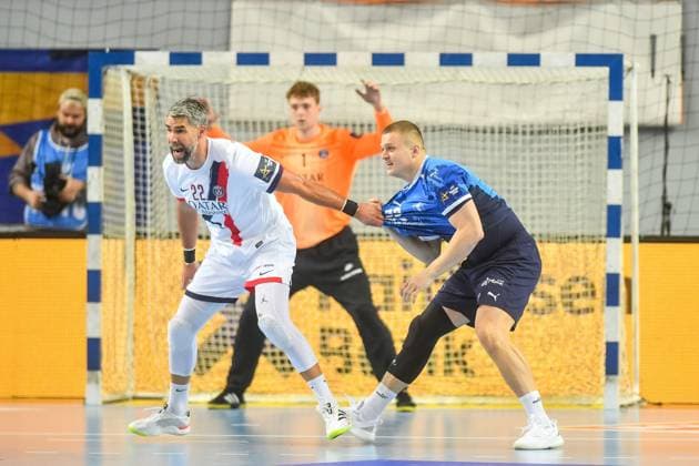 PLOCK 15.10.2025 MECZ 5. KOLEJKA LIGA MISTRZOW PILKA RECZNA MEZCZYZN SEZON 2025 2026 ORLEN WISLA PLOCK - PSG --- MENS HALDBALL EHF CHAMPIONS LEAGUE SEASON 2025 2026 MATCH: SPR WISLA PLOCK - PARIS SAINT-GERMAIN LUKA KARABATTIC DAWID DAWYDZIK FOT. JACEK PRONDZYNSKI FOTOPYK NEWSPIX.PL --- newspix.pl 