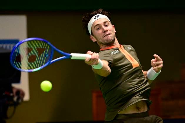 STOCKHOLM, SWEDEN 20251015 Casper Ruud, Norway, in his match against Marin Cilic, Croatia, during the BNP Paribas Nordic Open tennis tournament at the Royal Swedish Tennis Hall STOCKHOLM SWEDEN x10030x  Copyright: xJonasxEkströmer TTx TENNIS NORDIC OPEN