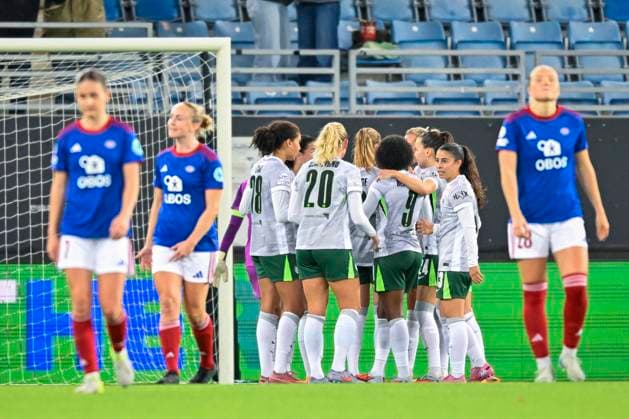 Football Women s Champions League, 2nd round Valerenga Wolfsburg Oslo 20251015 Wolfsburg s Janina Minge celebrates her 1 2 goal during the Champions League football match between Valerenga and Wolfsburg at Intility arena in Oslo, Norway on Wednesday Photo Annika Byrde NTB Oslo Norway EDITORIAL USE ONLY RESTRICTED USE FOR BETTING COMPANIES  Copyright: xAnnikaxByrdex xNTBx