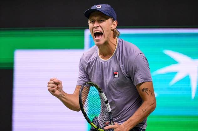 251015 Leo Borg of Sweden celebrates as he competes in a men s singles tennis match during day 5 of the ATP 250 Nordic Open on October 15, 2025 in Stockholm Photo Jesper Zerman BILDBYRAN kod JZ JZ0628 tennis tennis nordic open day 5 bbeng jubel sverige sweden celebrates  Copyright: JESPERxZERMAN BB251015JZ038
