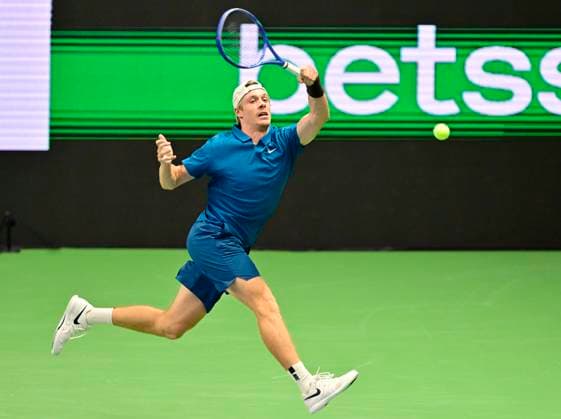 STOCKHOLM, SWEDEN 20251015 Denis Shapovalov, Canada, in his match against Leo Borg, Norway, during the BNP Paribas Nordic Open tennis tournament at the Royal Swedish Tennis Hall STOCKHOLM SWEDEN x10030x  Copyright: xJonasxEkströmer TTx TENNIS NORDIC OPEN