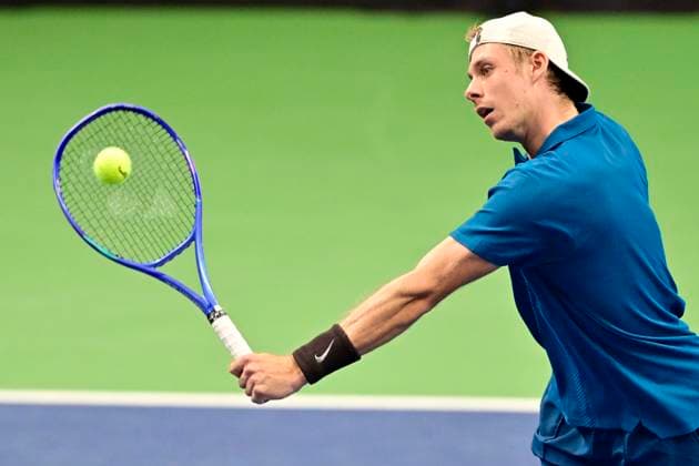 STOCKHOLM, SWEDEN 20251015 Denis Shapovalov, Canada, in his match against Leo Borg, Norway, during the BNP Paribas Nordic Open tennis tournament at the Royal Swedish Tennis Hall STOCKHOLM SWEDEN x10030x  Copyright: xJonasxEkströmer TTx TENNIS NORDIC OPEN