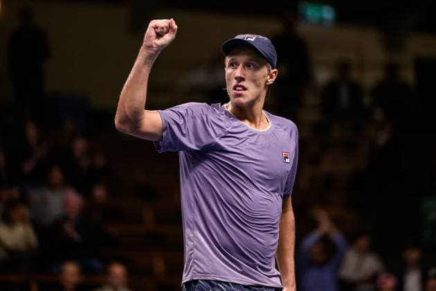 251015 Leo Borg of Sweden celebrates as he competes in a men s singles tennis match during day 5 of the ATP 250 Nordic Open on October 15, 2025 in Stockholm Photo Jesper Zerman BILDBYRAN kod JZ JZ0628 tennis tennis nordic open day 5 bbeng jubel sverige sweden celebrates  Copyright: JESPERxZERMAN BB251015JZ046