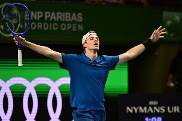 STOCKHOLM, SWEDEN 20251015 Denis Shapovalov, Canada, in his match against Leo Borg, Norway, during the BNP Paribas Nordic Open tennis tournament at the Royal Swedish Tennis Hall STOCKHOLM SWEDEN x10030x  Copyright: xJonasxEkströmer TTx TENNIS NORDIC OPEN