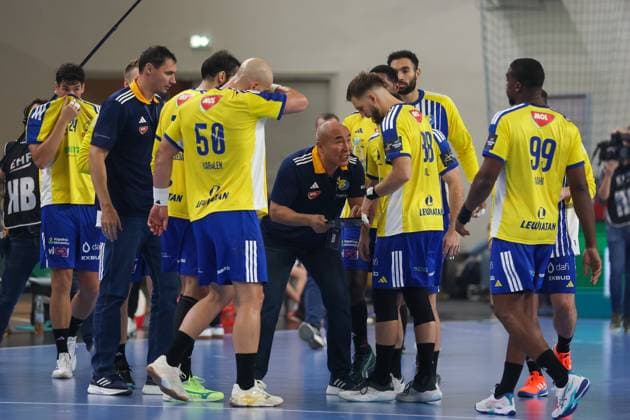 Kielce 15.10.2025 Mecz 5. kolejka Liga Mistrzow piÅ‚ka rÄ™czna mÄ™Å¼czyzn sezon 2025 2026 Men s Handball EHF Champions League season 2025 2026 match: Industria Kielce - HBC Nantes nz. team Fot. Stanislaw Klepka Arena Akcji NEWSPIX.PL --- newspix.pl 