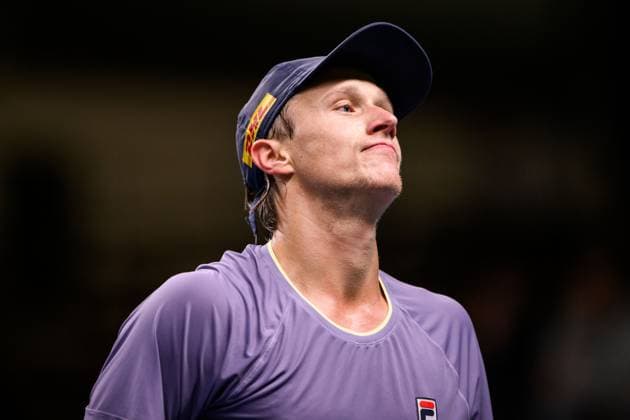 251015 Leo Borg of Sweden looks dejected as he competes in a men s singles tennis match during day 5 of the ATP 250 Nordic Open on October 15, 2025 in Stockholm Photo Jesper Zerman BILDBYRAN kod JZ JZ0628 tennis tennis nordic open day 5 bbeng depp sverige sweden  Copyright: JESPERxZERMAN BB251015JZ050