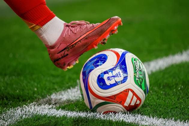 Spain - 2026 FIFA World Cup, WM, Weltmeisterschaft, Fussball Qualifying - Group E - Spain vs Bulgaria - 14 10 2025 SPAIN, VALLADOLID, OCTOBER 14. Trionda, the official match ball for the FIFA World Cup 2026 supplied by Adidas is pictured during the 2026 FIFA World Cup qualifying Group E football match between Spain and Bulgaria, on October 14, 2025 at Estadio Jose Zorrilla in Valladolid, Spain. Photo by Manuel Blondeau AOP.Press Valladolid Estadio Jose Zorrilla Spain Copyright: x ManuelxBlondeau AOP.Pressx AOP20251014-0040