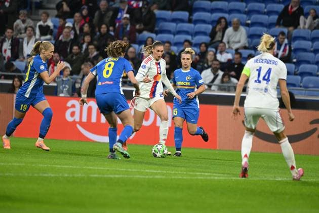 Footbal : EFA Women s Champions League - Olympique Lyonnais v Saint POLTEN Jule Brand of Lyon during the UEFA Women s Champions League, football match between Olympique Lyonnais and Saint POLTEN on 15 October 2025 at Groupama stadium in Decines-Charpieu Lyon, France  Copyright: xALLILI_MOURADx