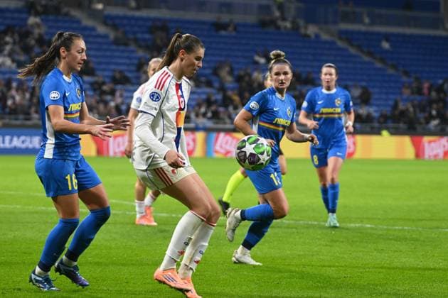 Footbal : EFA Women s Champions League - Olympique Lyonnais v Saint POLTEN Jule Brand of Lyon during the UEFA Women s Champions League, football match between Olympique Lyonnais and Saint POLTEN on 15 October 2025 at Groupama stadium in Decines-Charpieu Lyon, France  Copyright: xALLILI_MOURADx