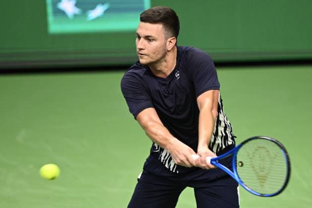 STOCKHOLM, SWEDEN 20251016 Miomir Kecmanovic, Serbia, in his match against Tomas Martin Etcheverry, Argentina, in the BNP Paribas Nordic Open tennis tournament at the Royal Tennis Hall STOCKHOLM SWEDEN x10040x  Copyright: xAndersxWiklund TTx TENNIS NORDIC OPEN