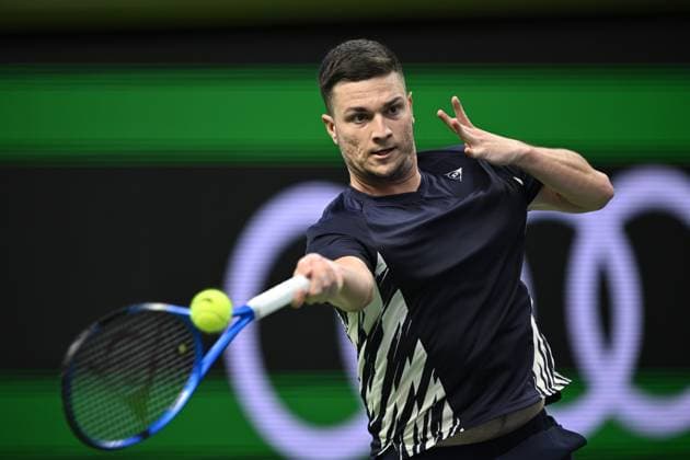 STOCKHOLM, SWEDEN 20251016 Miomir Kecmanovic, Serbia, in his match against Tomas Martin Etcheverry, Argentina, in the BNP Paribas Nordic Open tennis tournament at the Royal Tennis Hall STOCKHOLM SWEDEN x10040x  Copyright: xAndersxWiklund TTx TENNIS NORDIC OPEN