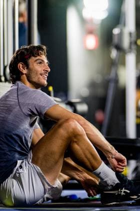 Italian Lorenzo Musetti pictured in action during the warming-up for the European Open ATP, Tennis Herren tennis tournament in Brussels, on Thursday 16 October 2025. This year s edition of the tournament is taking place from 12 to 19 October 2025. JASPERxJACOBS  x136969918x