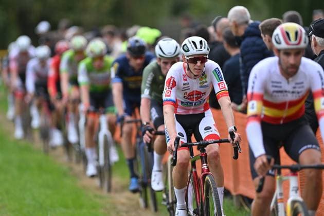 Belgian Michael Vanthourenhout pictured during the men s elite race of the Kermiscross cyclocross cycling event in Ardooie, Thursday 16 October 2025. LUCxCLAESSEN  x136971571x