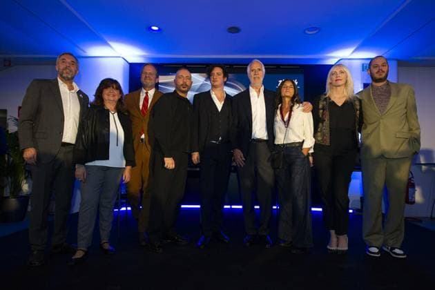 foto Mario Romano IPP Milano 16 10 2025 Conferenza Stampa: -Unveiling Concept Opening Ceremony - Milano Cortina 2026- nella foto Andrea Vernier, amministratore delegato Milano Cortina 2025, Marco Balich, Chairman di Balich Worldwide Shows, Maria Laura Iascone, Direttore Cerimonie di Fondazione Milano Cortina 2026 e Giovanni Malagò, presidente Milano Cortina 2026 Italy Photo Press - World Copyright italy ITALY  Copyright: xR4924_italyphotopressx