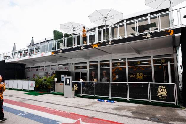 Formula 1 MSC Cruises United States Grand Prix 2025 Alexis Perrin OVERTAKE MAXPPP - Austin 16 10 2025 Hospitality Visa Cash APP Racing Bulls paddock at the Formula 1 MSC Cruises United States Grand Prix 2025, the 19th round of the 2025 FIA Formula 1 World Championship, WM, Weltmeisterschaft at the Circuit of The Americas in Austin, Texas, United States, from October 16 to 19, 2025 Austin Circuit of The Americas United States  Copyright: xOVERTAKE MAXPPPxAlexisxPerrinx OVT202510169371 OVT202510169371