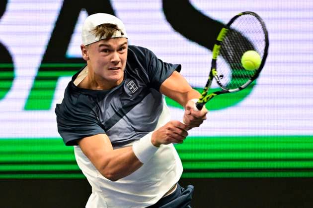 STOCKHOLM, SWEDEN 20251016 Holger Rune, Denmark, in his match against Marton Fucsovics, Hungary, during the BNP Paribas Nordic Open tennis tournament at the Royal Swedish Tennis Hall STOCKHOLM SWEDEN x10030x  Copyright: xJonasxEkströmer TTx TENNIS NORDIC OPEN
