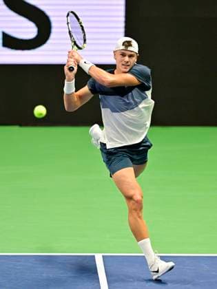 STOCKHOLM, SWEDEN 20251016 Holger Rune, Denmark, in his match against Marton Fucsovics, Hungary, during the BNP Paribas Nordic Open tennis tournament at the Royal Swedish Tennis Hall STOCKHOLM SWEDEN x10030x  Copyright: xJonasxEkströmer TTx TENNIS NORDIC OPEN