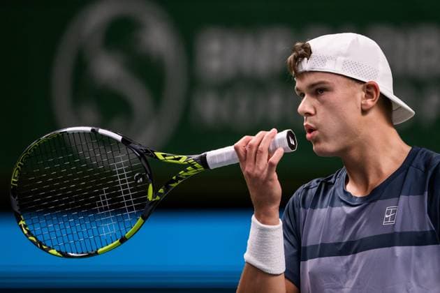 251016 Holger Rune of Denmark competes in a men s singles tennis match during day 6 of the ATP 250 Nordic Open on October 16, 2025 in Stockholm Photo Jesper Zerman BILDBYRAN kod JZ JZ0629 tennis nordic open nordic open 2024 bbeng  Copyright: JESPERxZERMAN BB251016JZ020