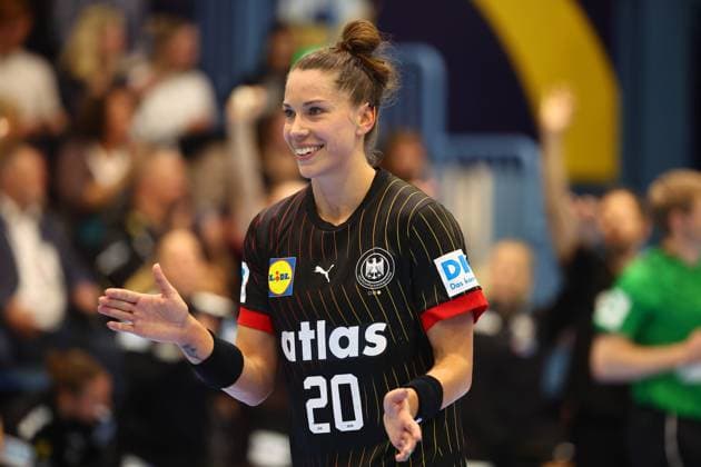 Emily Vogel Germany looks forward to Germany vs North Macedonia, Handball, Women, European Championship Qualification, 16 10 2025 Germany vs North Macedonia, Handball, Women, European Championship Qualification, 16 10 2025 Gummersbach Copyright: xEibner-Pressefotox EP_RWS