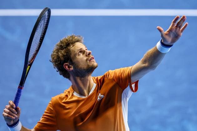German Yannick Hanfmann pictured in action during the European Open ATP, Tennis Herren tennis tournament in Brussels, on Thursday 16 October 2025. This year s edition of the tournament is taking place from 12 to 19 October 2025. DAVIDxPINTENS  x136992915x