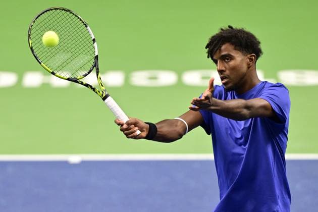 STOCKHOLM, SWEDEN 20251016 Elias Ymer in his match against Jacob Fearnley, Great Britain, during the BNP Paribas Nordic Open tennis tournament at Kungliga tennishallen STOCKHOLM SWEDEN x10030x  Copyright: xJonasxEkströmer TTx TENNIS NORDIC OPEN
