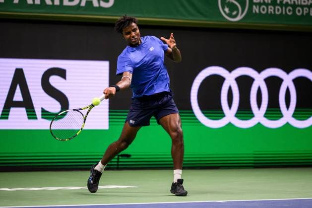 251016 Elias Ymer of Sweden competes in a men s singles tennis match during day 6 of the ATP 250 Nordic Open on October 16, 2025 in Stockholm Photo Jesper Zerman BILDBYRAN kod JZ JZ0629 tennis nordic open nordic open 2024 bbeng sverige sweden  Copyright: JESPERxZERMAN BB251016JZ033