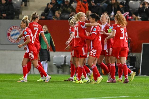 UEFA Womens s Champions League FC Bayern Munich Juventus Turin 16 10 2025 MUNICH, GERMANY OCTOBER 16 cheering after the goal making 1 0 by Pernille HARDER FC Bayern Munich 21 during the UWCL match between FC Bayern Munich vs Juventus FC on matchday 2 at FC Bayern Campus on October 16, 2025 in Munich, Germany Copyright: xBEAUTIFULxSPORTS Goldbergx