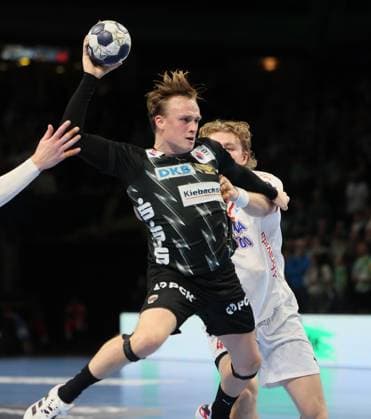 GER EHF CL Men Season 2025 2026 FÜCHSE Berlin vs NOR Kolstad Handball, 16 10 25, MAX SCHMELING HALLE, Berlin Tobias SCHJOELBERG GRÖNDAHL Füchse Berlin 15