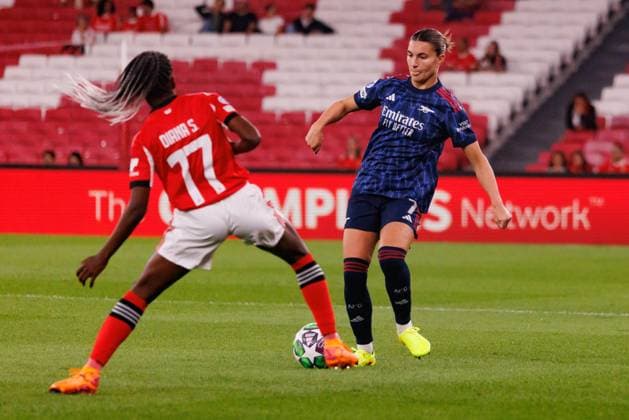 Stephanie Catley seen during UEFA Women™s Champions League league phase game between SL Benfica and Arsenal WFC (Luis Loureiro Ball Raw Images) Lisbon Estadio Da Luz Portugal Copyright: xLuisxLoureirox luisloureiro_slbenficawomen_arsenal_2526-51