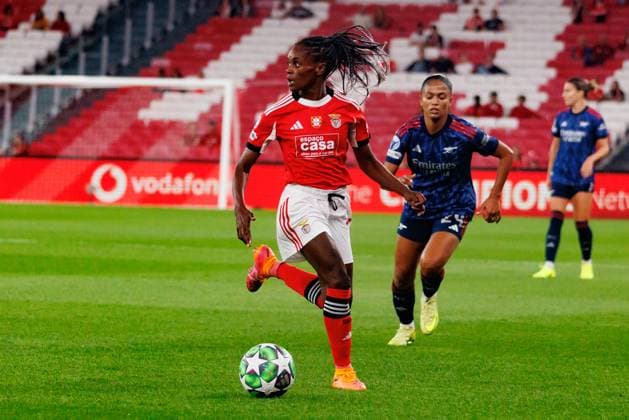 Diana Silva seen during UEFA Women™s Champions League league phase game between SL Benfica and Arsenal WFC (Luis Loureiro Ball Raw Images) Lisbon Estadio Da Luz Portugal Copyright: xLuisxLoureirox luisloureiro_slbenficawomen_arsenal_2526-59