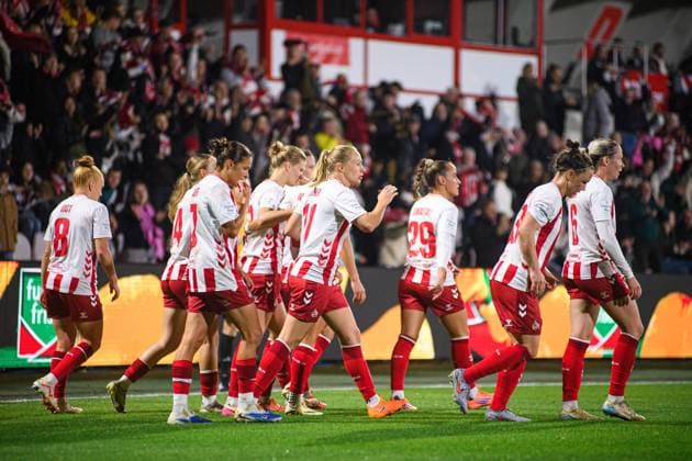 COLOGNE, GERMANY - 16 OCTOBER, 2025: Celebrations, goal - The match of Women Bundesliga 1.FC Koeln Frauen vs Bayer 04 Frauen at FRANZ-KREMER STADION  Copyright: xVITALIIxKLIUIEVx