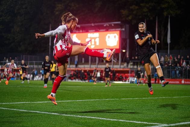 COLOGNE, GERMANY - 16 OCTOBER, 2025: Vanessa Leimenstoll - The match of Women Bundesliga 1.FC Koeln Frauen vs Bayer 04 Frauen at FRANZ-KREMER STADION  Copyright: xVITALIIxKLIUIEVx
