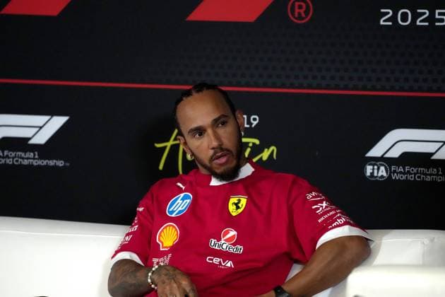Formula 1 of America British driver Lewis Hamilton of Scuderia Ferrari HP is seen during the pressconference ahead of the Formula 1 MSC Cruises United States Grand Prix 2025 at the Circuit of The Americas in Austin, America, October 16 2025. Austin America  Copyright: xMatrixxImagesx xHasanxBraticx